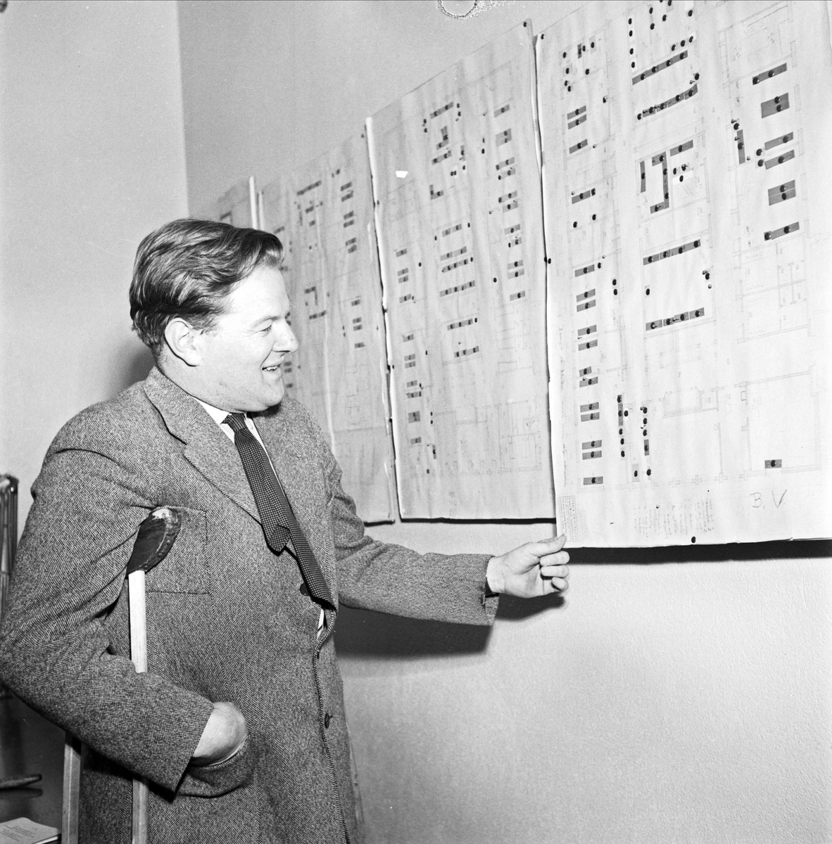 Uppsala-Bild, Upsala Bayerska Bryggeri AB, kvarteret Sandbacken, Uppsala våren 1952