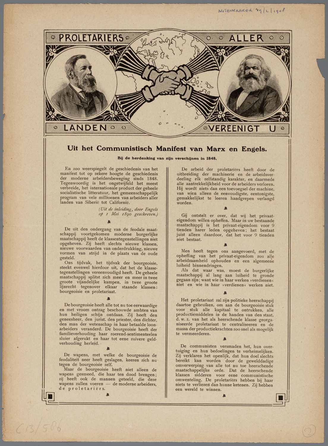 Hahn, Albert,draughtsman., Proletariers aller landen vereenigt u