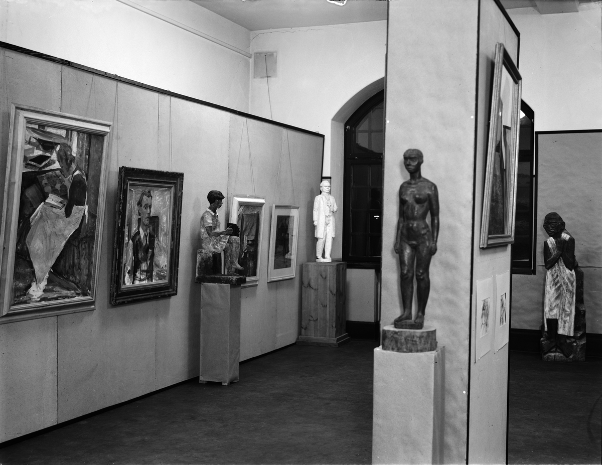 Paul Sandberg, Art exhibition at Folkskoleseminariet with works by Carl Herman Wetterwik and Bror Hjorth, Seminariegatan 1