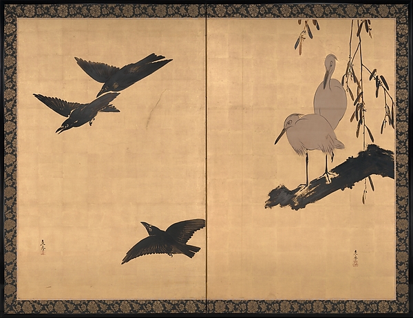 Shibata Zeshin, Egrets and Crows