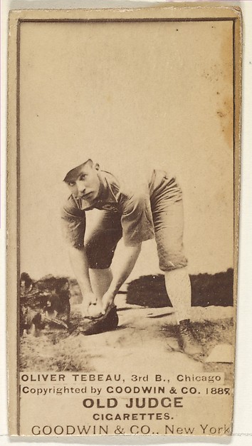 Goodwin & Company, Oliver Wendell "Patsy" Tebeau, 3rd Base, Chicago, from the Old Judge series (N172) for Old Judge Cigarettes