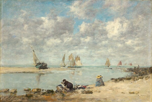 Eugène Boudin, Washerwoman near Trouville