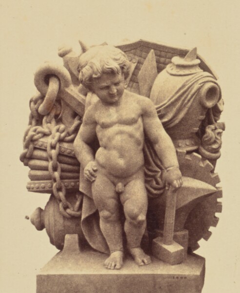 Édouard Baldus, ["La Force", Sculpture by Charles Auguste Lebourg, Decoration of the Louvre, Paris]