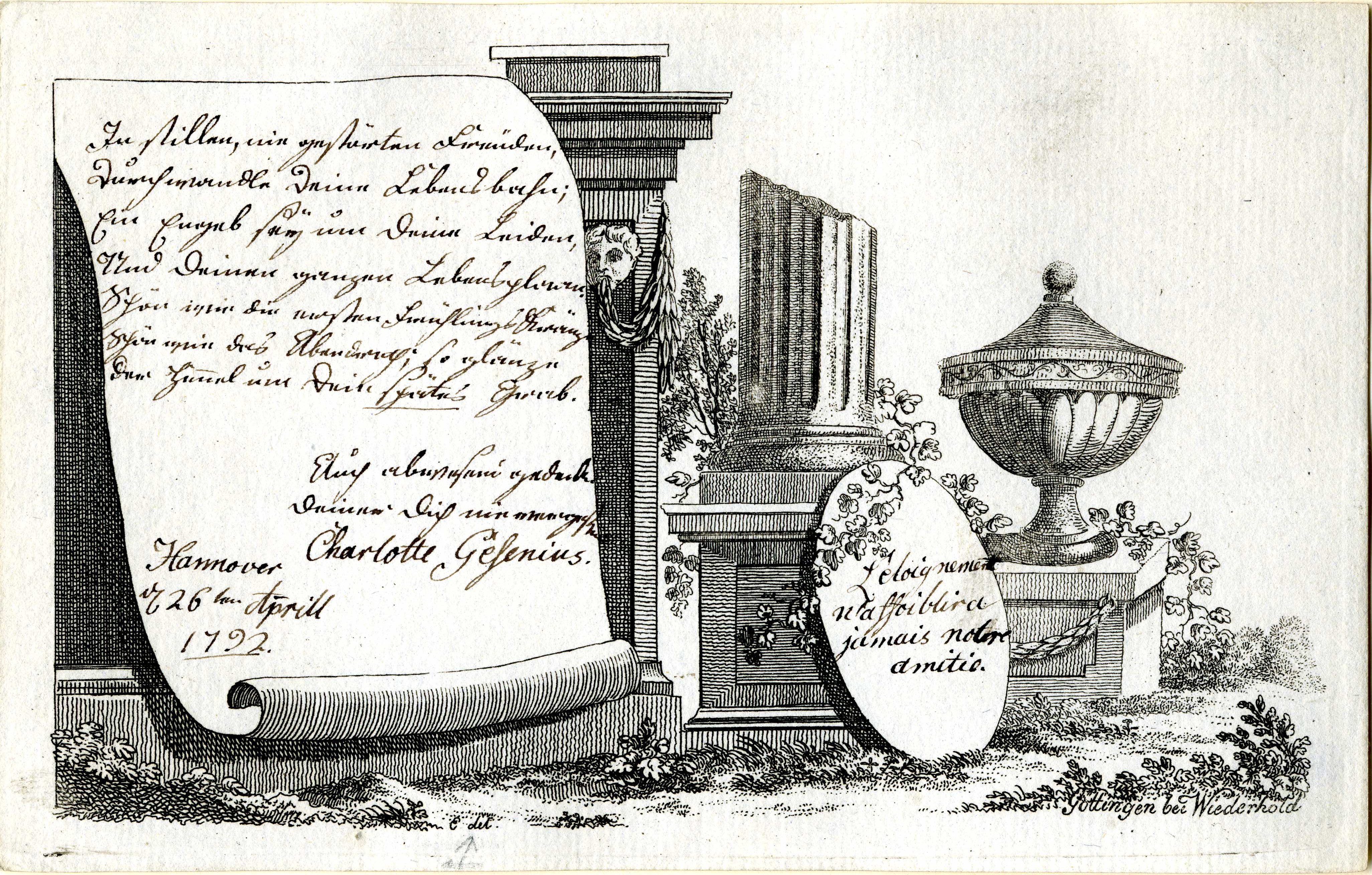 Unknown artist, Stammbuchblatt aus Hannover