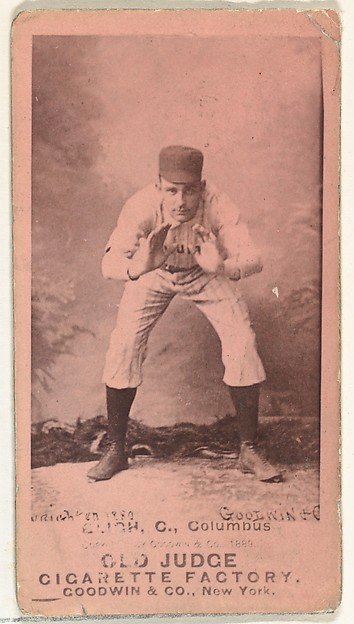 Goodwin & Company, Edwin Forrest "Ned" Bligh, Catcher, Cleveland, from the Old Judge series (N172) for Old Judge Cigarettes