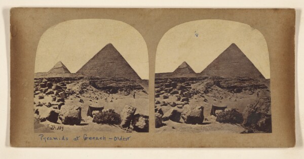 Francis Frith, View of the Two Largest Pyramids at Geezeh, taken from the ancient causeway.