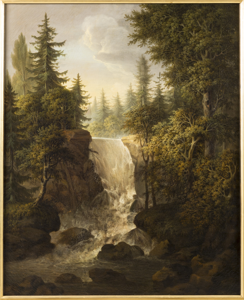Samuel Mygind, Skovrigt landskab med et vandfald
