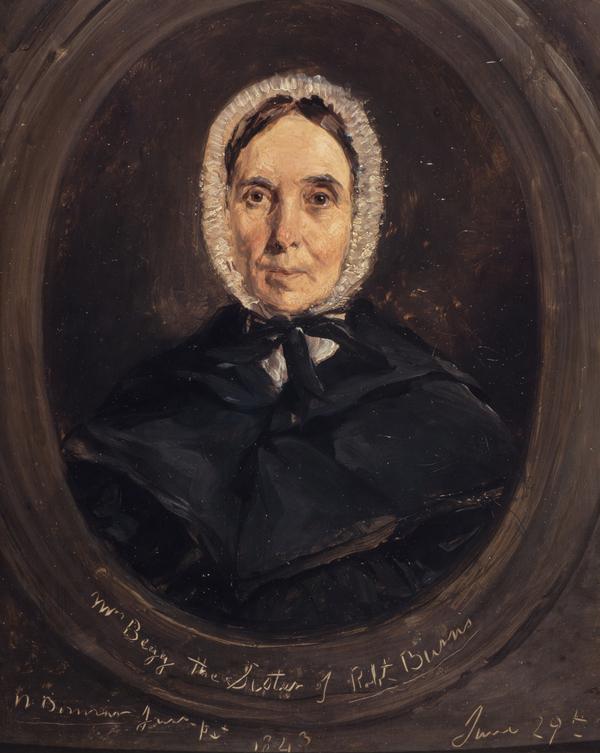 William Bonnar, Isabella Burns, Mrs John Begg, 1771 - 1858. Youngest sister of Robert Burns