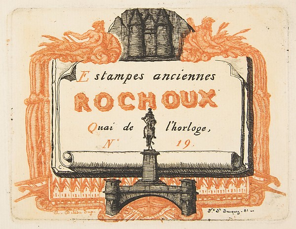 Charles Meryon, Address-card of the printseller, Rochoux