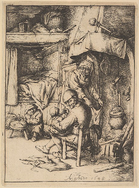 Adriaen van Ostade, Father of the Family Giving Broth to His Baby