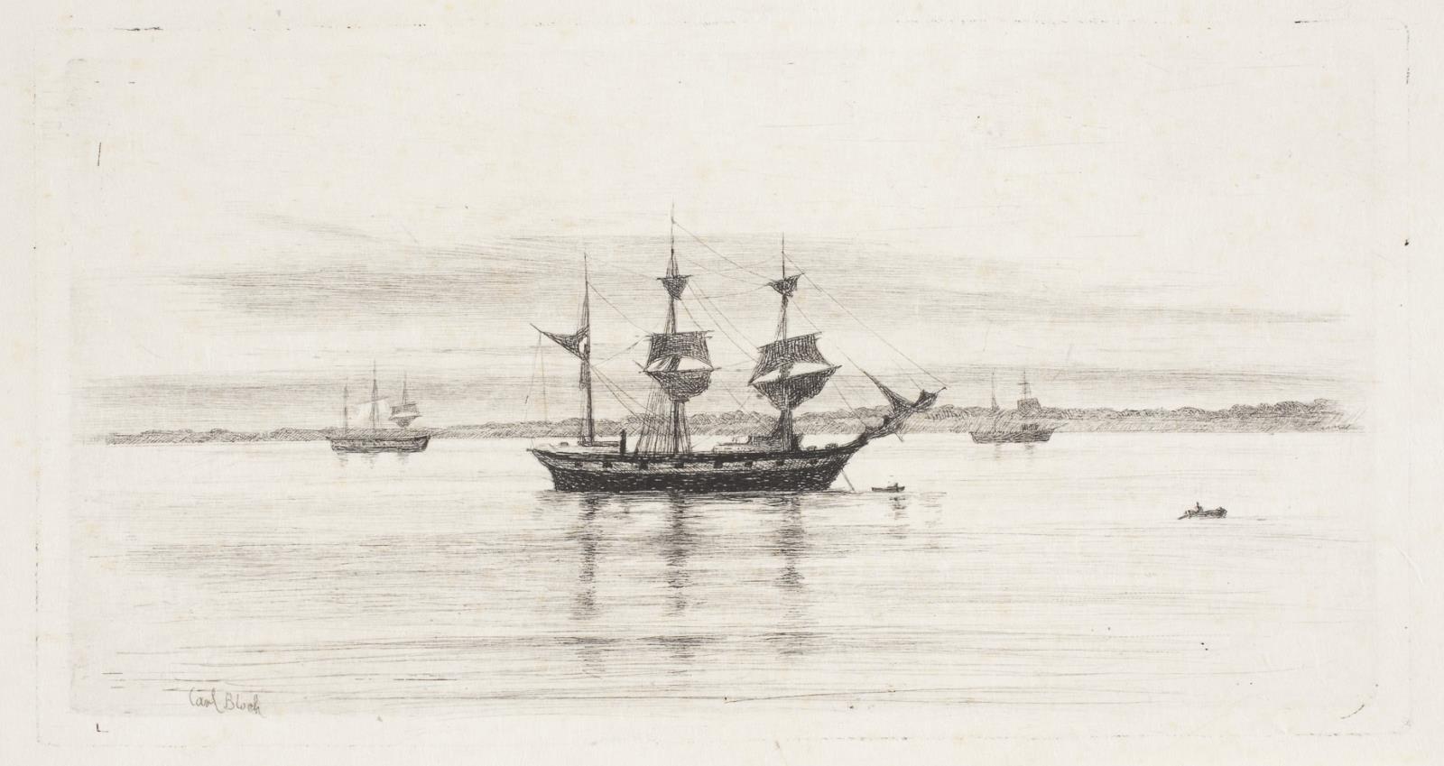 Carl Bloch, Skibe under svensk kyst