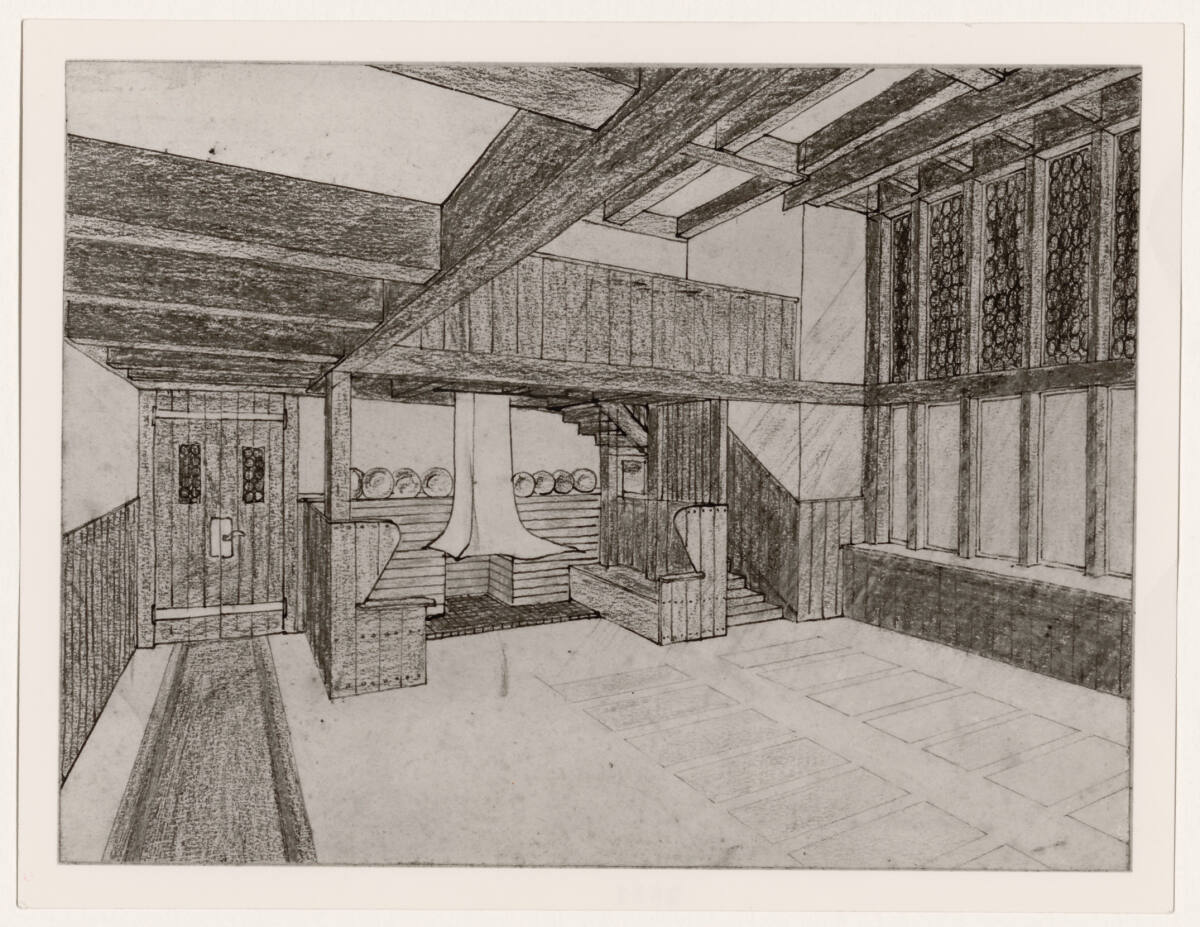Anonym, Halle mit Kaminnische (Inglenook)