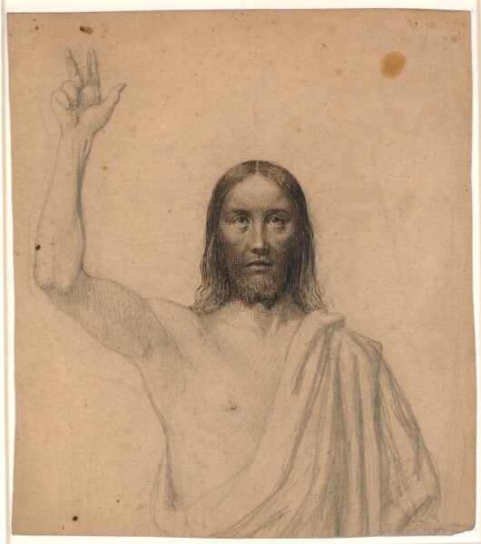 Wilhelm Marstrand, Velsignende Kristus. Halvfigur en face