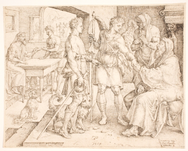 Maarten van Heemskerck, Tobias og Azarja (dæknavn for ærkenglen Rafael) tager afsked med Tobit