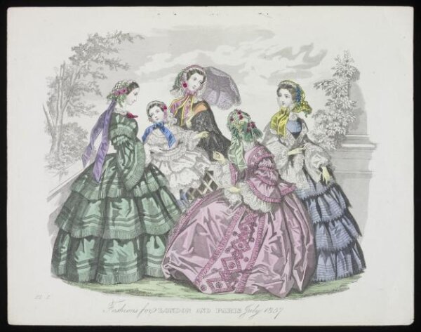 Unknown, London and Paris Fashions for July 1857