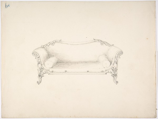 Anonymous, British, 19th century, Design for a Sofa with Foliate Ornament