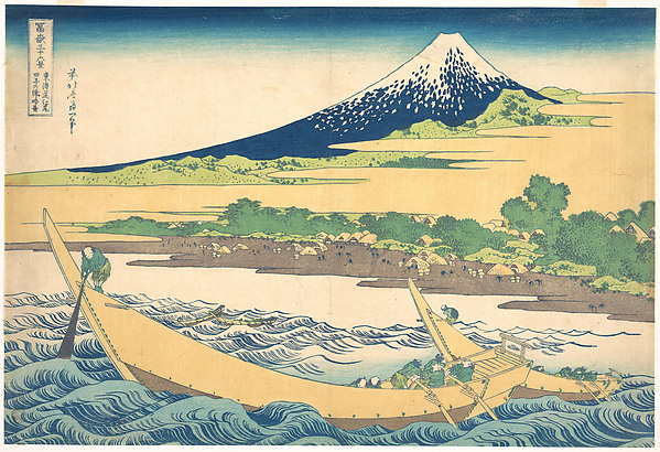 Katsushika Hokusai, Tago Bay near Ejiri on the Tōkaidō (Tōkaidō Ejiri Tago no ura ryaku zu), from the series Thirty-six Views of Mount Fuji (Fugaku sanjūrokkei)