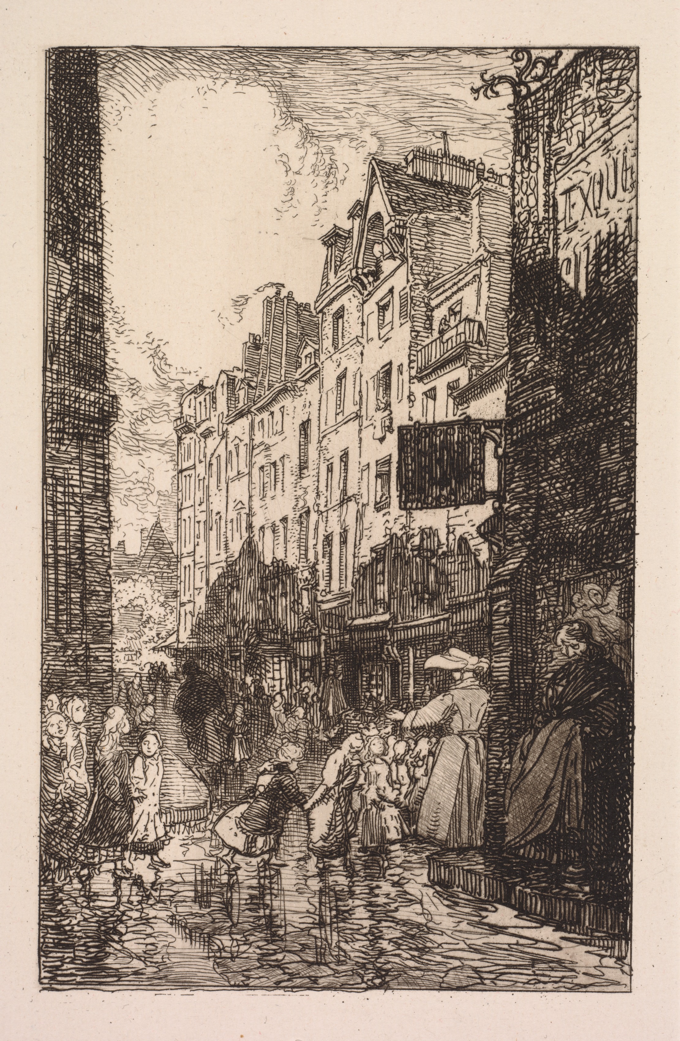 Auguste Louis Lepère, La Biévre, Les Gobelins, Saint-Séverin: Le Quartier Saint-Séverin: La Rue des Prêtres Saint-Séverin