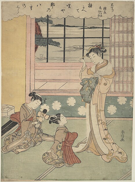 Suzuki Harunobu, Window Opening Toward the Sea