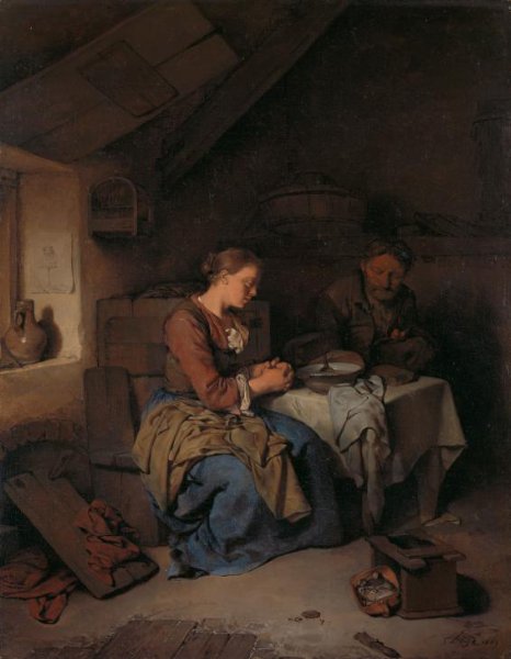 Cornelis Pietersz. Bega, Het gebed voor de maaltijd