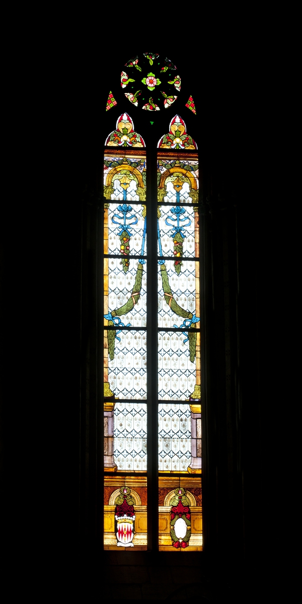 Olle Norling, Glass painting in De Geerska kret (travé 17, east), Uppsala Cathedral, Uppsala 2013