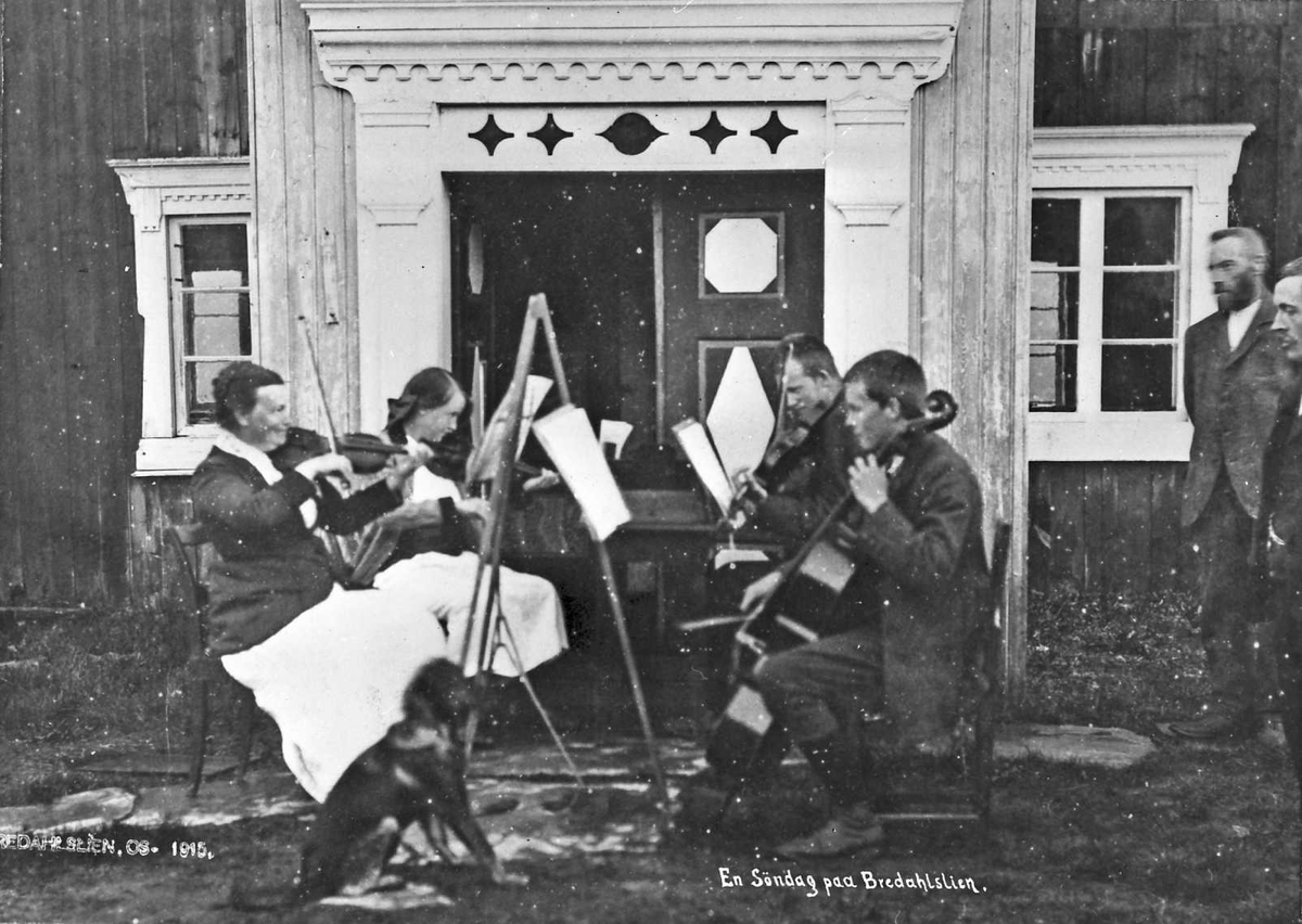 Peder J. Bredalslien, Strykekvartett. Ungdommer. Bolighus. " En søndag paa Bredalslien"