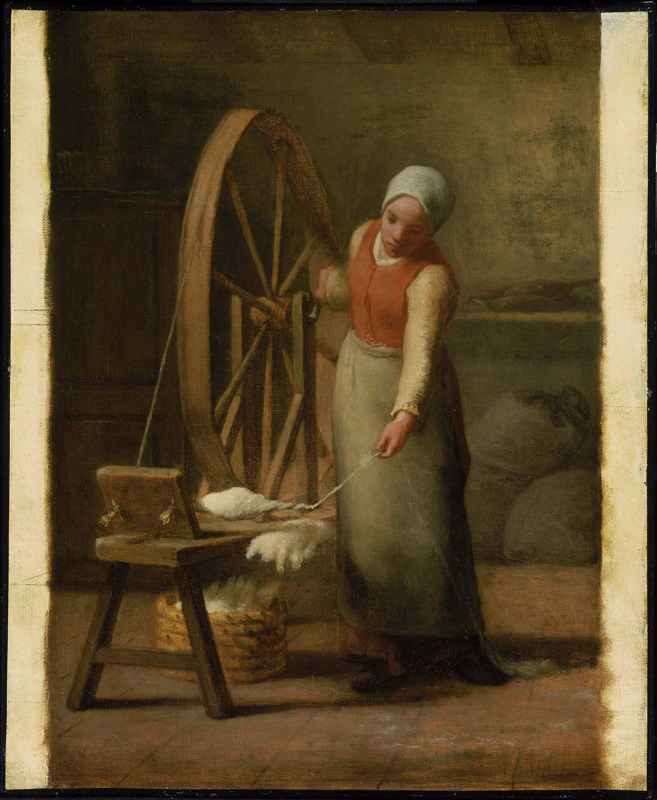 Jean-François Millet, Standing Spinner