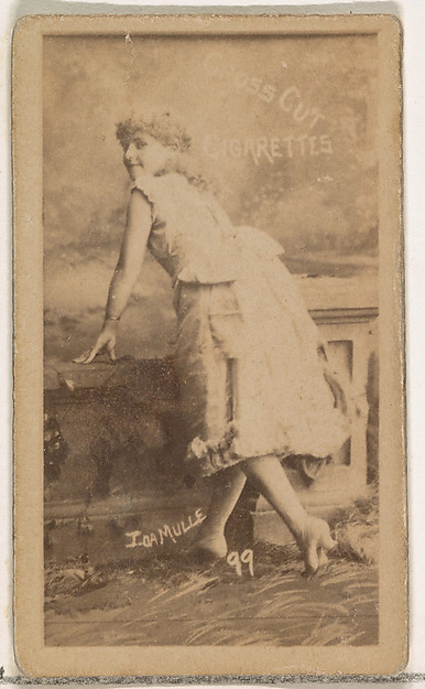 W. Duke, Sons & Co., Card Number 99, Ida Mulle, from the Actors and Actresses series (N145-1) issued by Duke Sons & Co. to promote Cross Cut Cigarettes