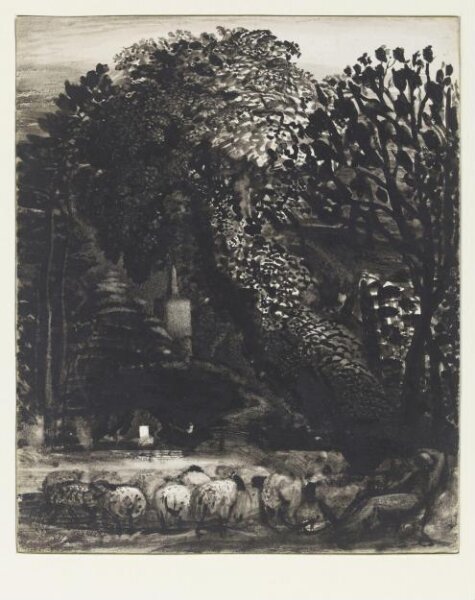 Samuel Palmer, A Village Church among Trees