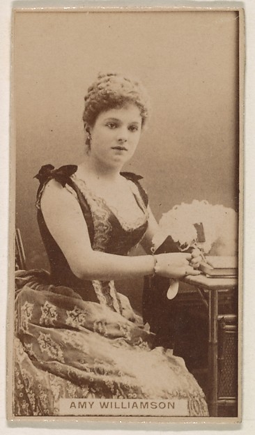 Kinney Brothers Tobacco Company, Amy Williamson, from the Actresses series (N245) issued by Kinney Brothers to promote Sweet Caporal Cigarettes