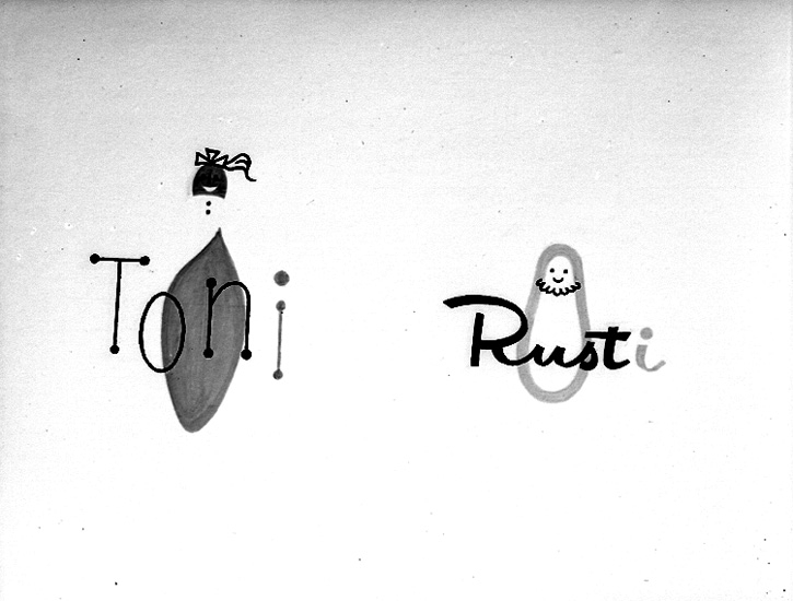 Knut Borg, Drawing, advertising for Oscaria Skofabrik. Toni. Rusti.