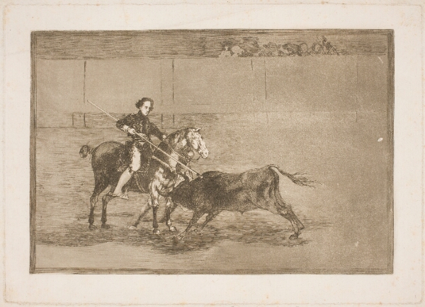 Francisco de Goya, Den fejrede Pajuelera's mandige mod (i arenaen) i Saragossa
