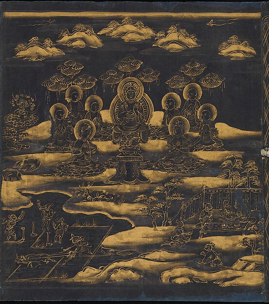 Unidentified artist, “Parable of the Medicinal Herbs” (Yakusōyu), Chapter 5 of the Lotus Sutra (Saddharma pundarika)