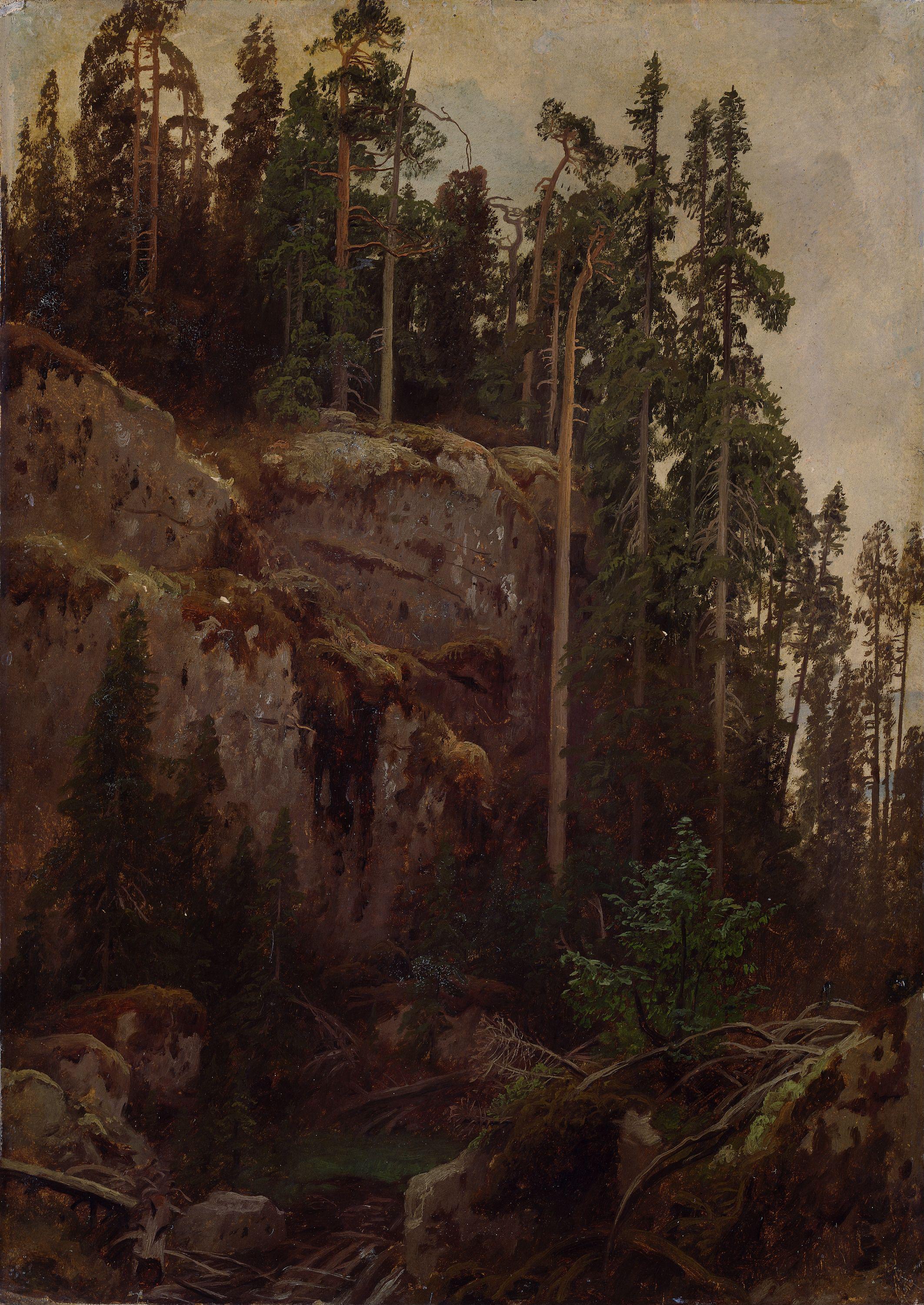 August Cappelen, Landscape Study with a Precipice
