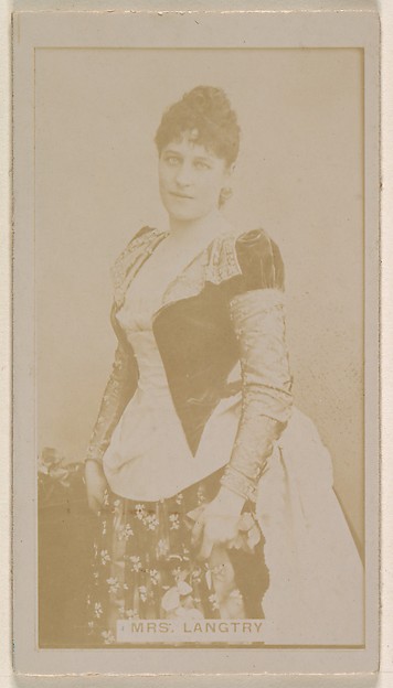 Kinney Brothers Tobacco Company, Mrs. Langtry, from the Actresses series (N245) issued by Kinney Brothers to promote Sweet Caporal Cigarettes