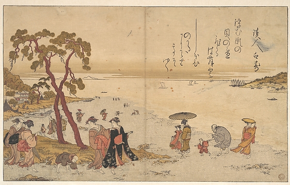 Kitagawa Utamaro, Girls Gathering Shells on the Sea-shore