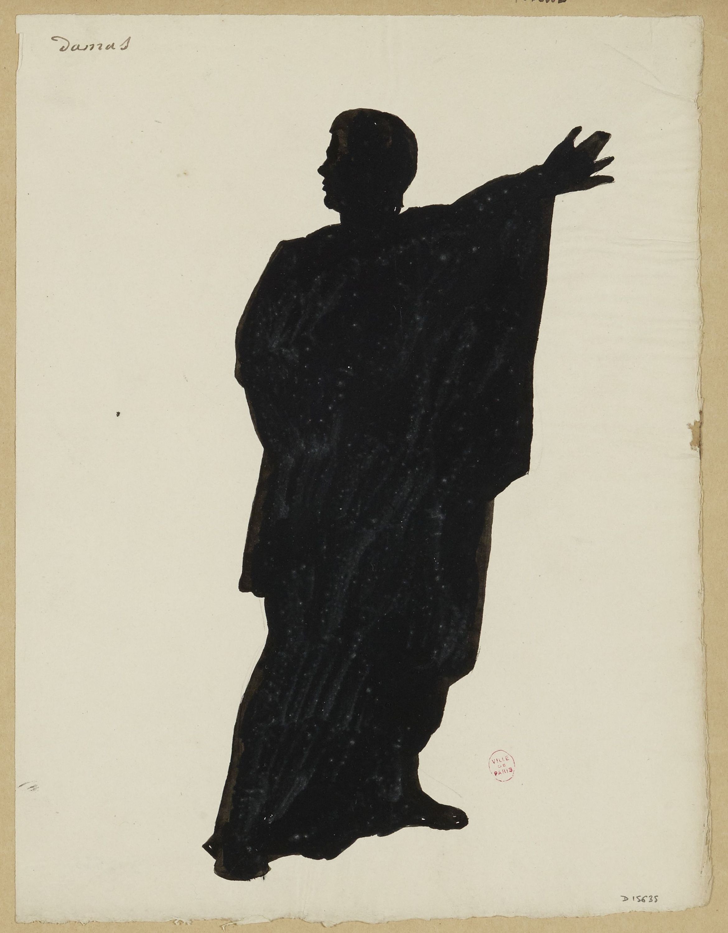 Anonyme, Portrait silhouette de l’acteur Damas.