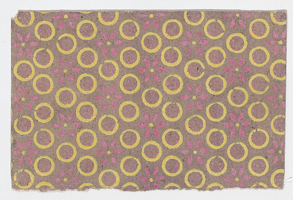 Anonymous, Sheet with pattern of flowers and circles