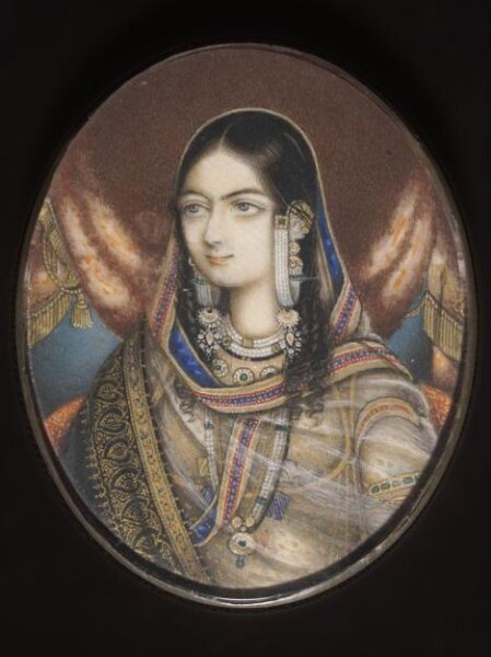 Unknown, One of eleven bust portraits depicting Mughal ladies and princesses.