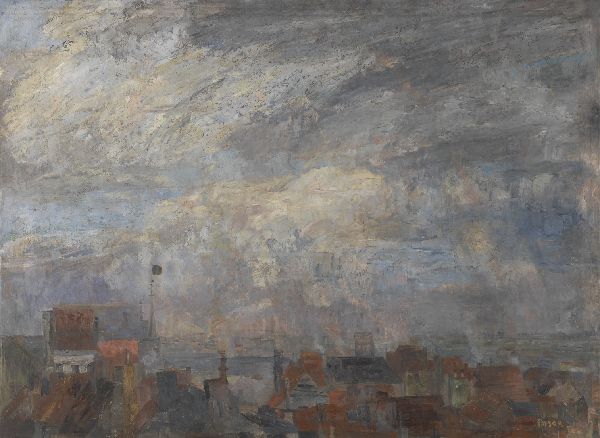 James Ensor, Large View over the Rooftops of Ostend