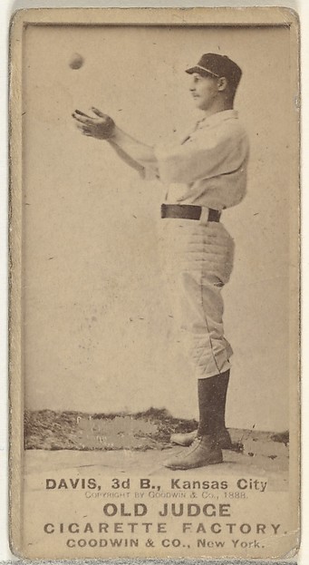 Goodwin & Company, James J. "Jumbo" Davis, 3rd Base, Kansas City Cowboys, from the Old Judge series (N172) for Old Judge Cigarettes