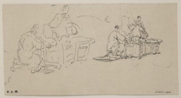 George Chinnery, Chinese figures at a street stall