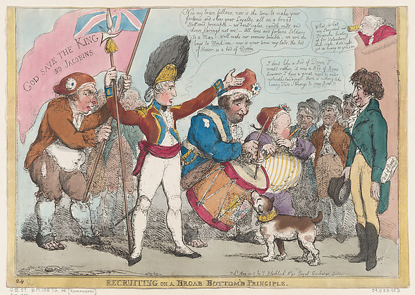 Thomas Rowlandson, Recruiting on a Broab [sic] Bottom'd Principle