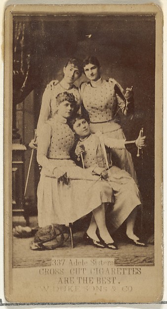 W. Duke, Sons & Co., Card Number 337, Adele Sisters, from the Actors and Actresses series (N145-3) issued by Duke Sons & Co. to promote Cross Cut Cigarettes