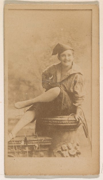 Kinney Brothers Tobacco Company, Seated actress wearing cap, from the Actresses series (N245) issued by Kinney Brothers to promote Sweet Caporal Cigarettes