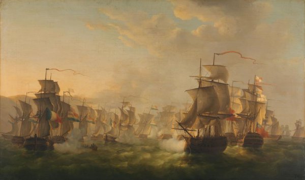 Martinus Schouman, Clash of the Dutch and British Fleets during the Passage of the Dutch Flotilla to Boulogne (1804)