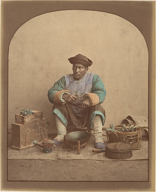 Unknown, [Chinese Man Sitting with Tools]