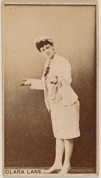 Kinney Brothers Tobacco Company, Clara Lane, from the Actresses series (N245) issued by Kinney Brothers to promote Sweet Caporal Cigarettes