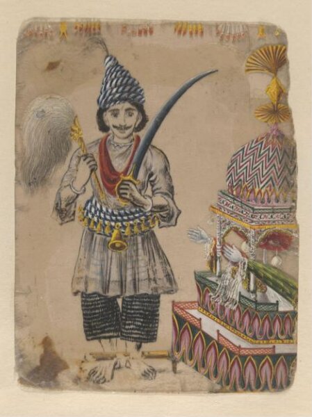Unknown, One of four costume cards and seven mica overlays.