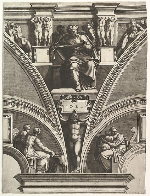 Giorgio Ghisi, The Prophet Joel; from the series of Prophets and Sibyls in the Sistine Chapel